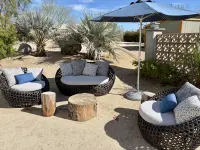 Curved outdoor wicker seating thumbnail