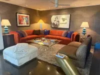 Vibrant velvet sofa thumbnail